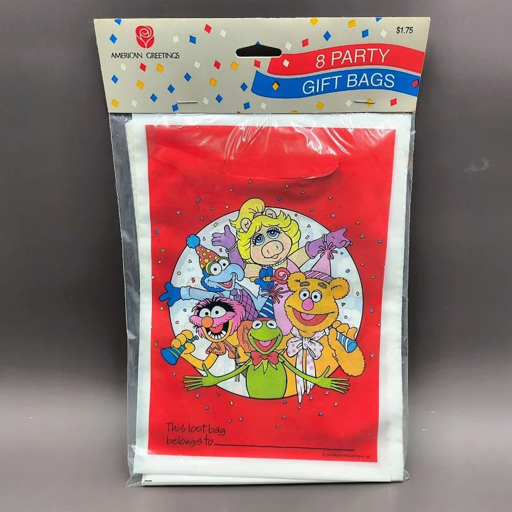 Vintage 1990s Jim Henson Muppets Party Loot Bags 8 Pc American Greetings New